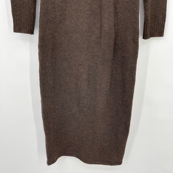 ASTR the Label | Lillian Sweater Dress in Brown Knit Off Shoulder Midi L - Picture 13 of 16